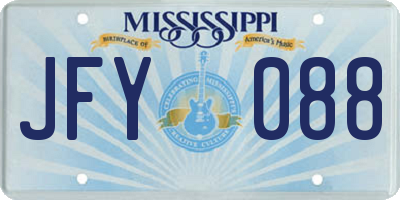 MS license plate JFY088