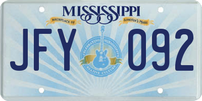 MS license plate JFY092