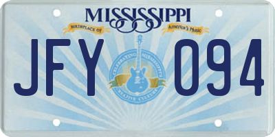 MS license plate JFY094