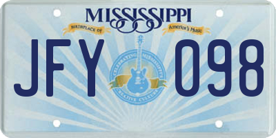 MS license plate JFY098