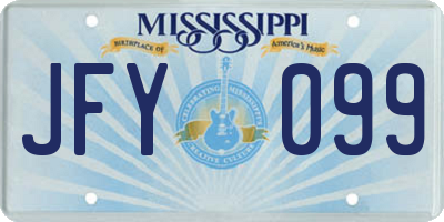 MS license plate JFY099