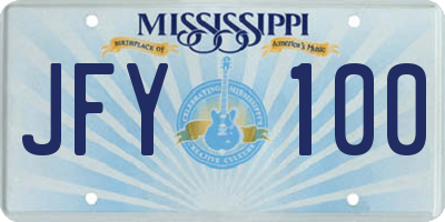 MS license plate JFY100