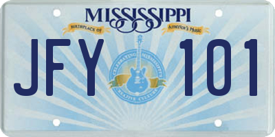 MS license plate JFY101