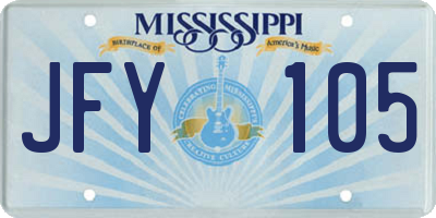 MS license plate JFY105
