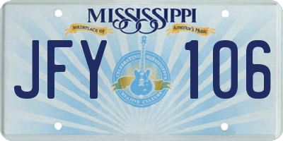 MS license plate JFY106