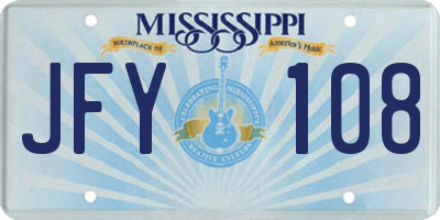MS license plate JFY108