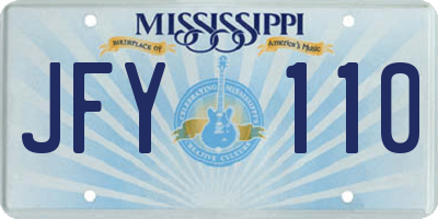 MS license plate JFY110