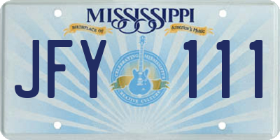 MS license plate JFY111