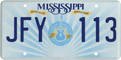 MS license plate JFY113