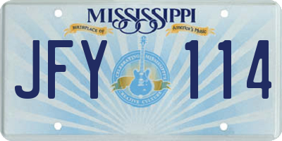 MS license plate JFY114