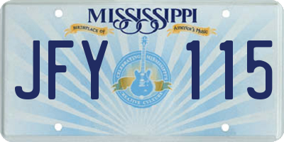MS license plate JFY115