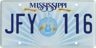 MS license plate JFY116