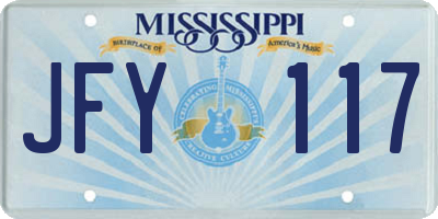 MS license plate JFY117