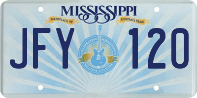 MS license plate JFY120