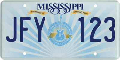 MS license plate JFY123