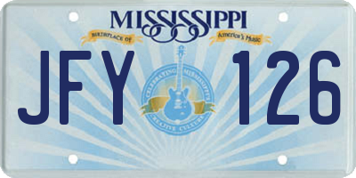 MS license plate JFY126