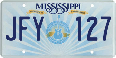 MS license plate JFY127