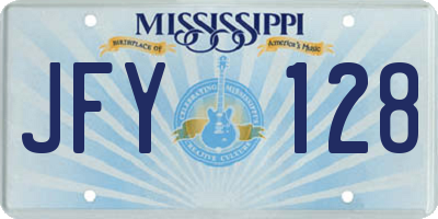 MS license plate JFY128