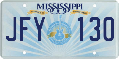 MS license plate JFY130
