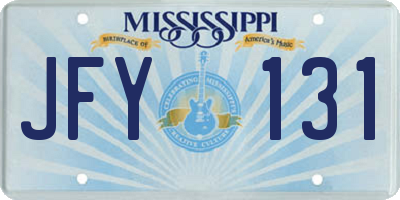 MS license plate JFY131
