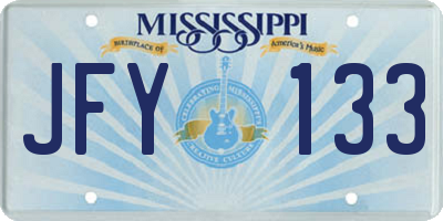 MS license plate JFY133