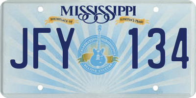 MS license plate JFY134