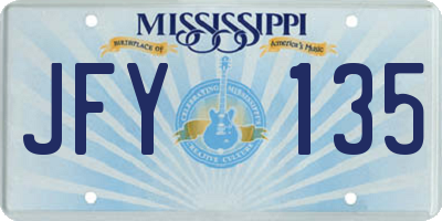 MS license plate JFY135