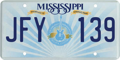 MS license plate JFY139