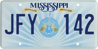 MS license plate JFY142