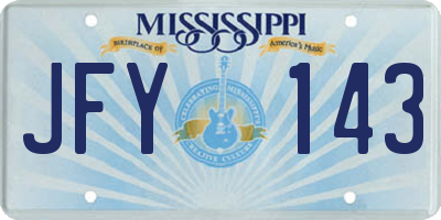 MS license plate JFY143