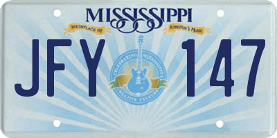 MS license plate JFY147