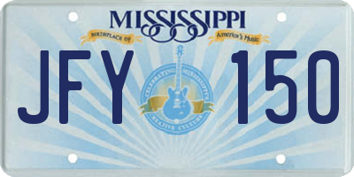 MS license plate JFY150