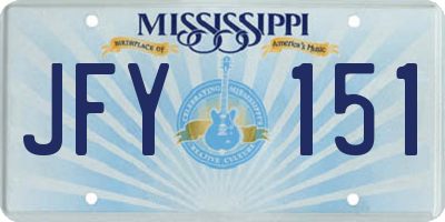 MS license plate JFY151