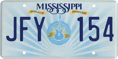 MS license plate JFY154