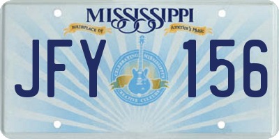 MS license plate JFY156