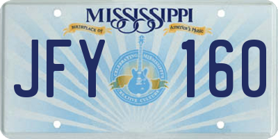 MS license plate JFY160
