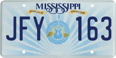 MS license plate JFY163