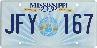 MS license plate JFY167