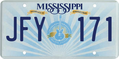 MS license plate JFY171