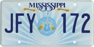 MS license plate JFY172