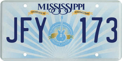 MS license plate JFY173