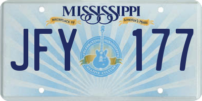 MS license plate JFY177