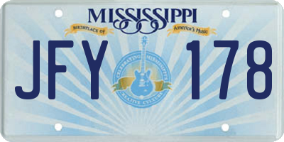 MS license plate JFY178