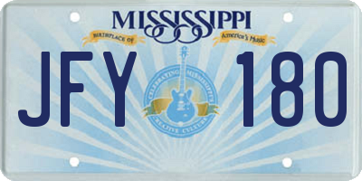 MS license plate JFY180