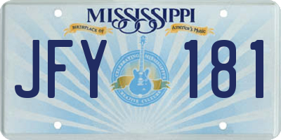 MS license plate JFY181