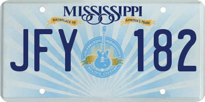 MS license plate JFY182