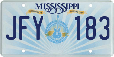 MS license plate JFY183