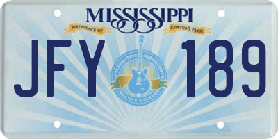 MS license plate JFY189
