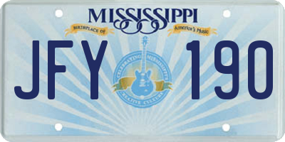 MS license plate JFY190