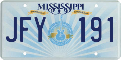 MS license plate JFY191
